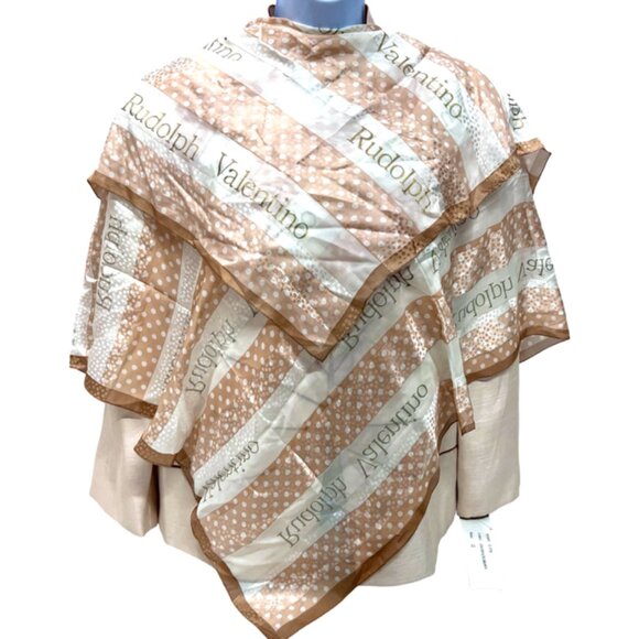 Valentino Rudolph 1921 scarf, 100% sheer silk, 38" x40" large full body wrap(35) - Picture 3 of 12